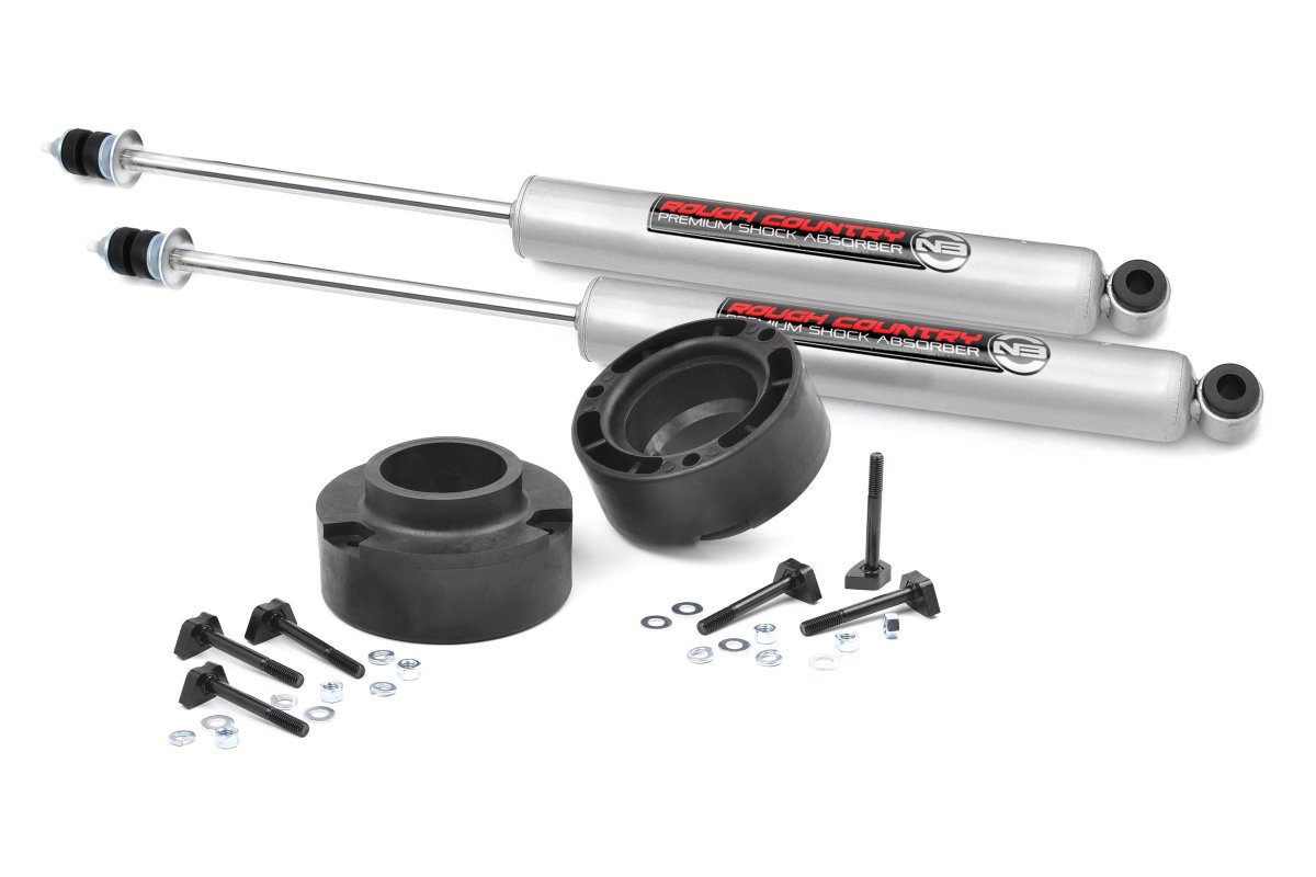Ram 2500 Suspension Lift Kit - Rough Country - 2.5 Inch Leveling Kit, choice of N3 Shock Absorbers or M1 Monotube Shocks - '11-'13